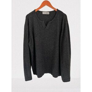 MERINO MINK Sweater Charcoal Gray Wool Knitted Size Med